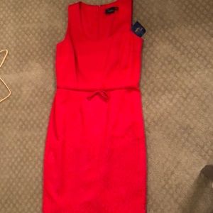 Red pencil dress.